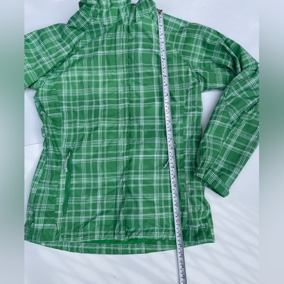 COLUMBIA Zip Up Hoodie windbreaker jacket Streetwear plaid pattern green - Picture 4 of 9